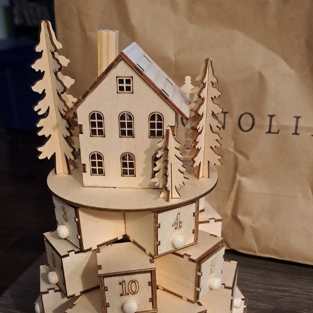 ADVENT CALENDAR   Authentic Magnolia Wood Advent Tower - Picture 3 of 4